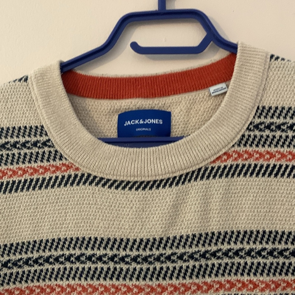 Jack & Jones - Men’s Knit Sweater - Striped- Size Large - Picture 2 of 7